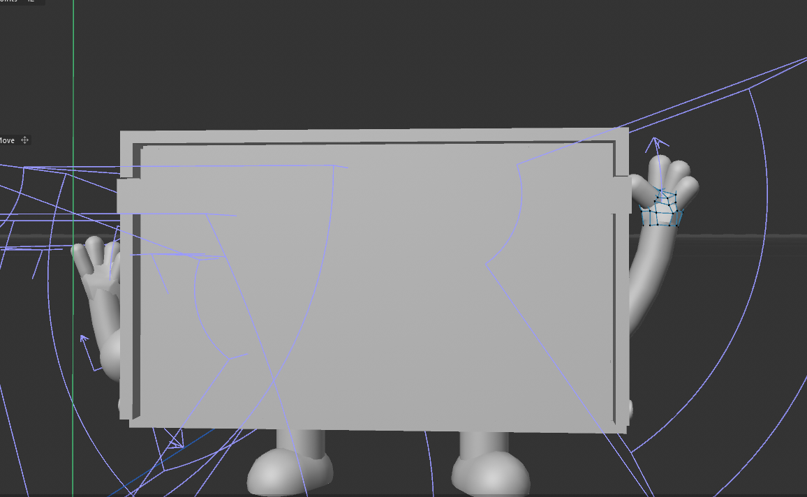 The basic model of the toy and beginning to work on the hands.